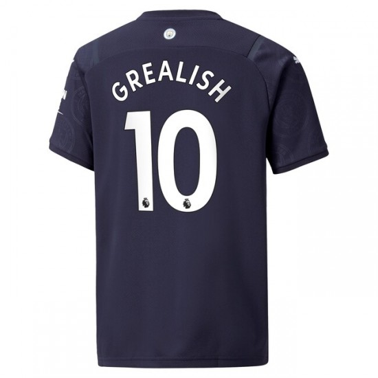 Camisola Manchester City Jack Grealish 10 Equipamento Terceiro 2021-2022 Manga Curta
